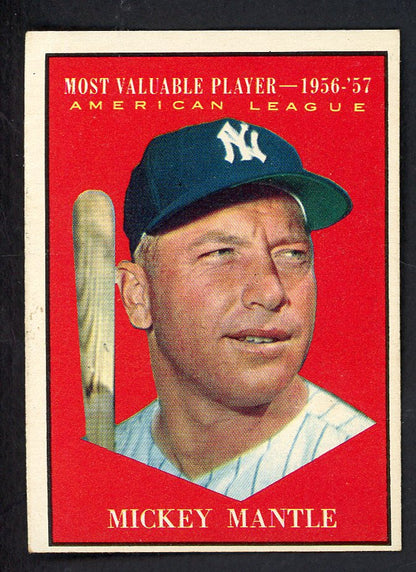 1961 Topps Baseball #475 Mickey Mantle MVP Yankees EX+/EX-MT 562733