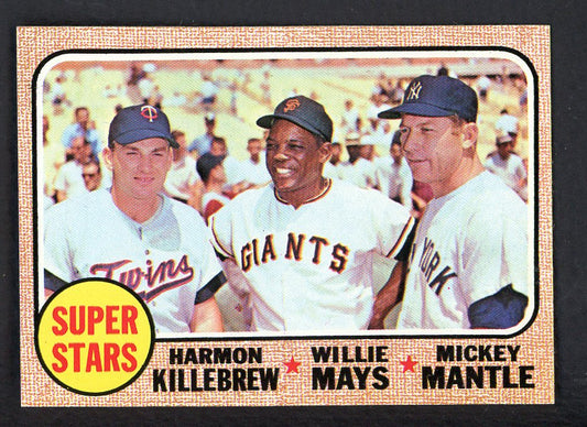 1968 Topps Baseball #490 Mickey Mantle Willie Mays NR-MT 562735