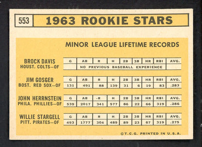 1963 Topps Baseball #553 Willie Stargell Pirates EX+/EX-MT 562736