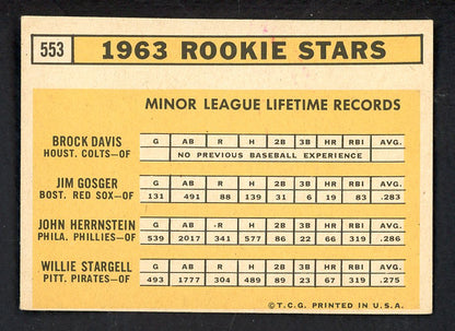 1963 Topps Baseball #553 Willie Stargell Pirates EX+/EX-MT 562742