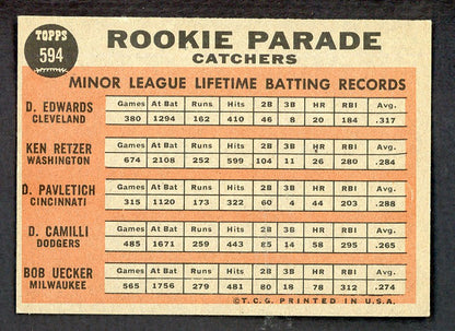 1962 Topps Baseball #594 Bob Uecker Braves EX+/EX-MT 562748