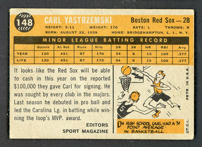 1960 Topps Baseball #148 Carl Yastrzemski Red Sox VG-EX 562749