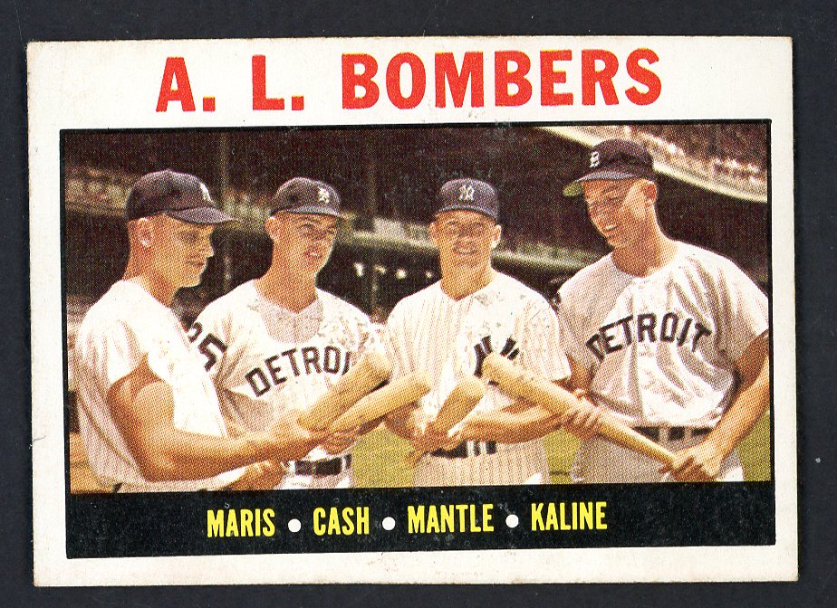 1964 Topps Baseball #331 Mickey Mantle Al Kaline Roger Maris EX 562752