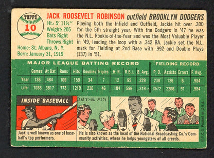1954 Topps Baseball #010 Jackie Robinson Dodgers VG-EX 562771