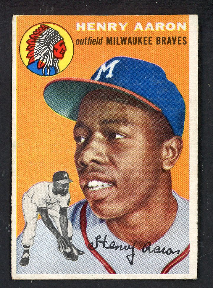 1954 Topps Baseball #128 Hank Aaron Braves EX 562778