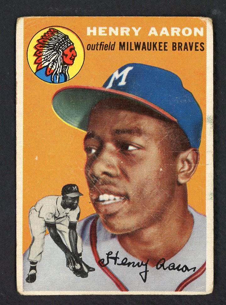 1954 Topps Baseball #128 Hank Aaron Braves GD-VG 562779