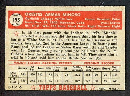 1952 Topps Baseball #195 Minnie Minoso White Sox GD-VG 562780