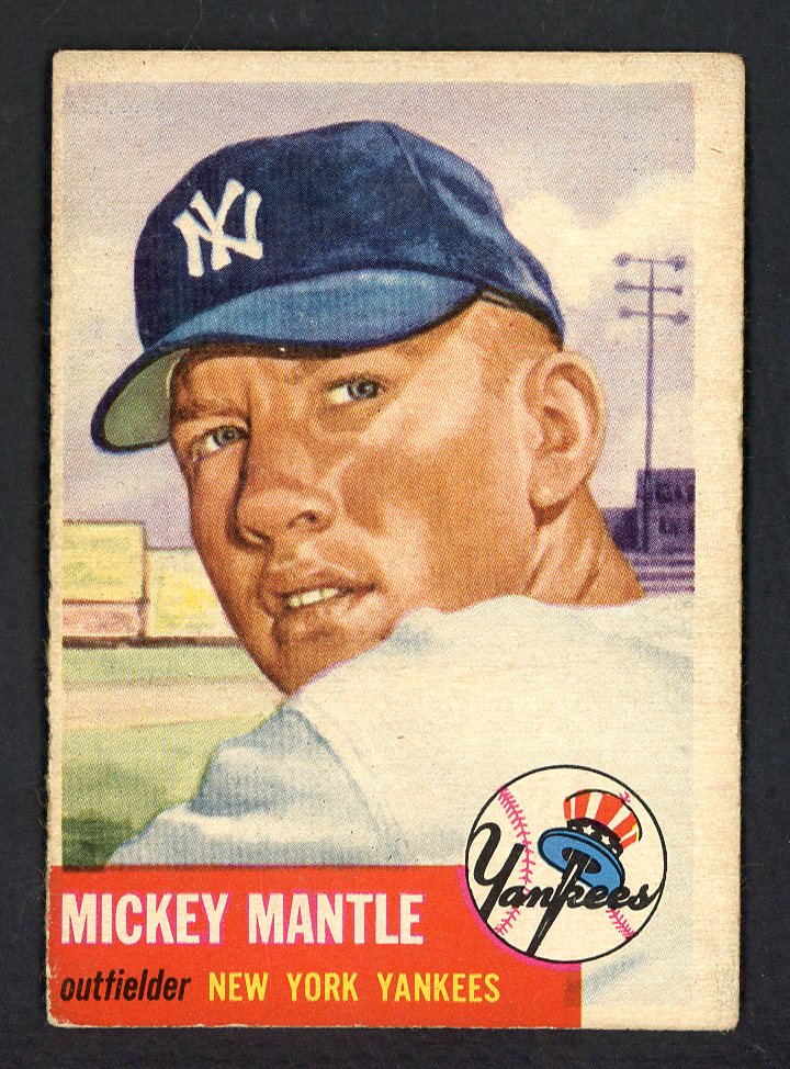 1953 Topps Baseball #082 Mickey Mantle Yankees VG-EX 562789