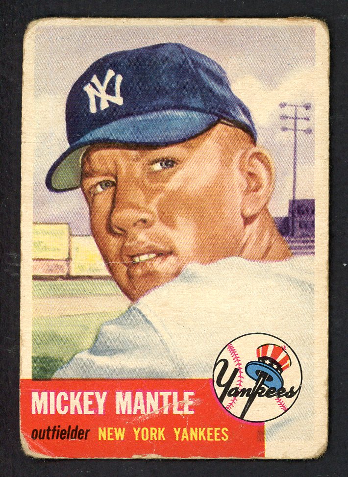 1953 Topps Baseball #082 Mickey Mantle Yankees Fair 562792
