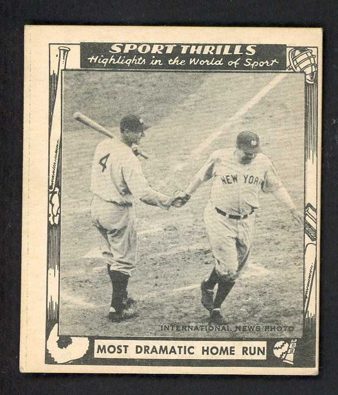 1948 Swell Sport Thrills #012 Babe Ruth Lou Gehrig EX 562794