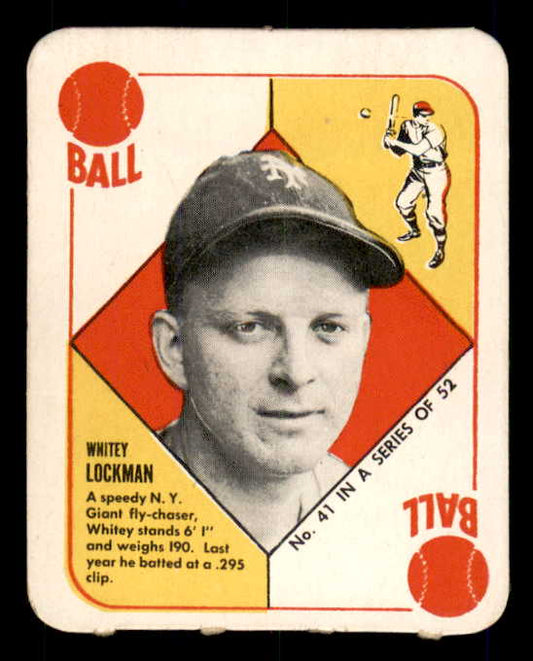1951 Topps Red Backs #041 Whitey Lockman Giants NR-MT 562810