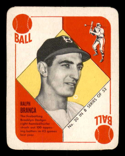 1951 Topps Blue Backs #020 Ralph Branca Dodgers NR-MT 562817