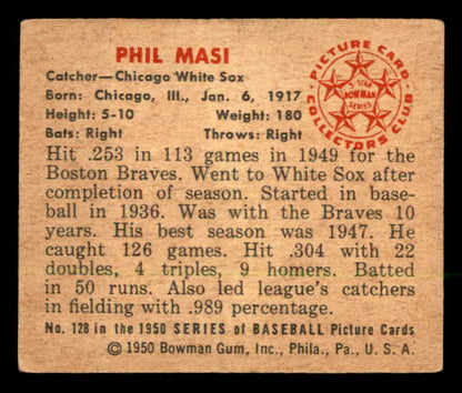 1950 Bowman Baseball #128 Phil Masi White Sox VG-EX 562832