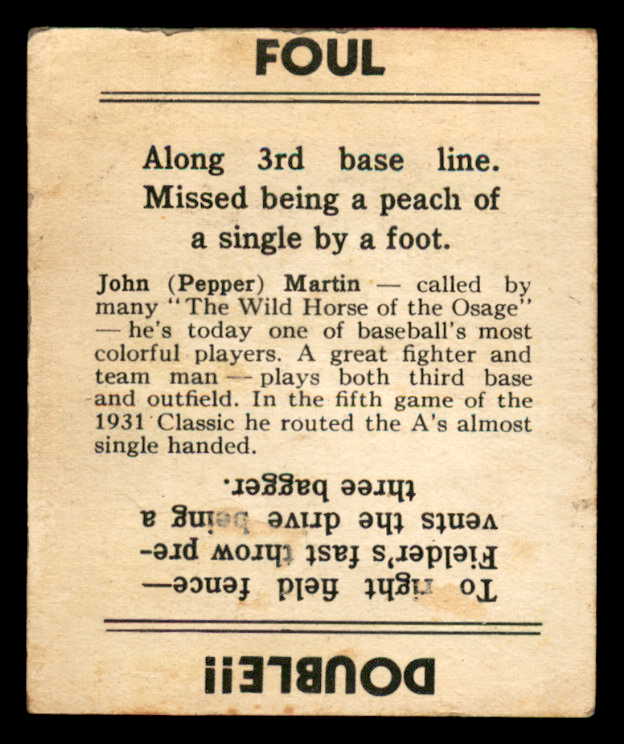 1936 Goudey Pepper Martin Cardinals FR-GD/GD 562859