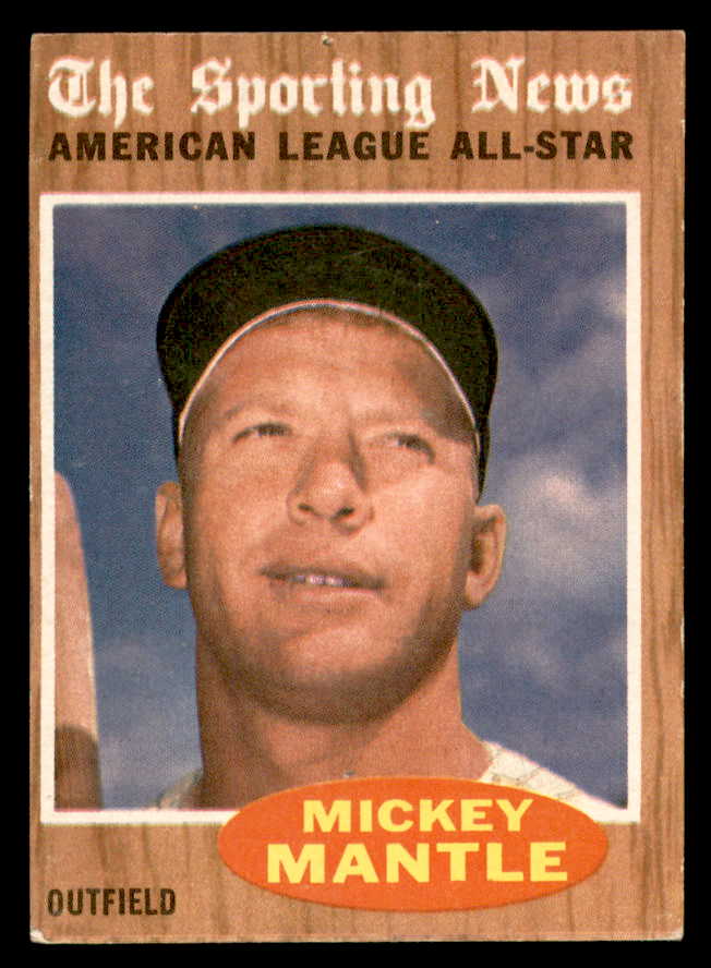 1962 Topps Baseball #471 Mickey Mantle A.S. Yankees GD pin hole 562874