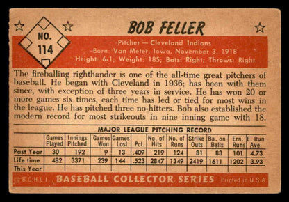 1953 Bowman Color Baseball #114 Bob Feller Indians VG-EX 562876