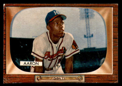 1955 Bowman Baseball #179 Hank Aaron Braves FR-GD trimmed 562879