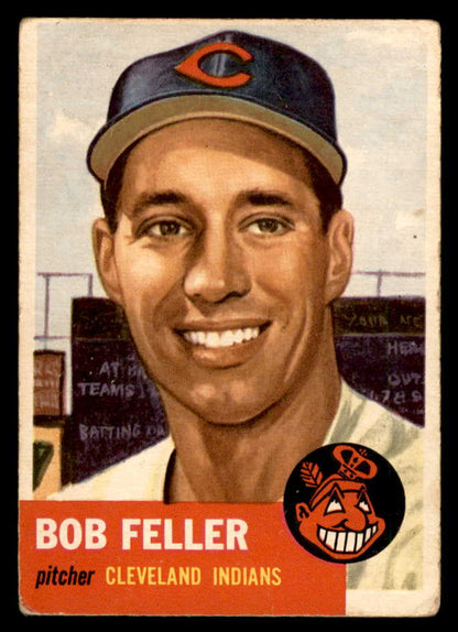 1953 Topps Baseball #054 Bob Feller Indians VG 562884