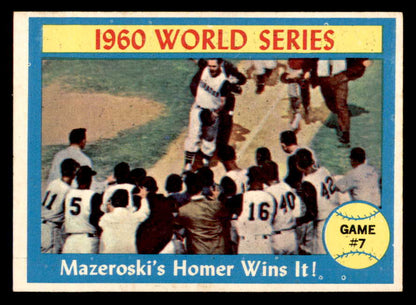 1961 Topps Baseball #312 World Series Game 7 Bill Mazeroski EX-MT 562894