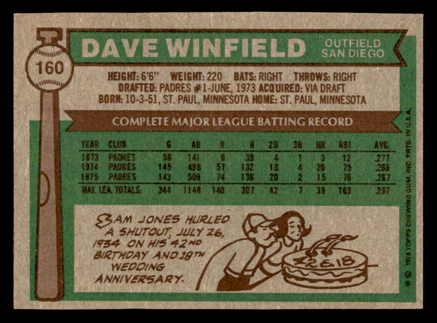 1976 Topps Baseball #160 Dave Winfield Padres NR-MT 562900