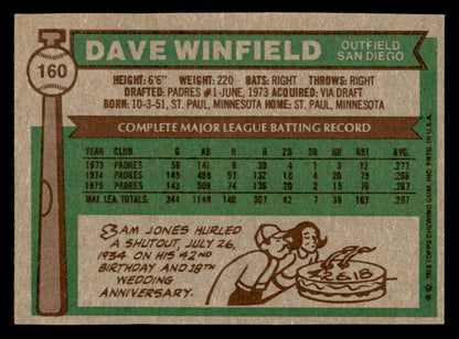 1976 Topps Baseball #160 Dave Winfield Padres NR-MT 562900