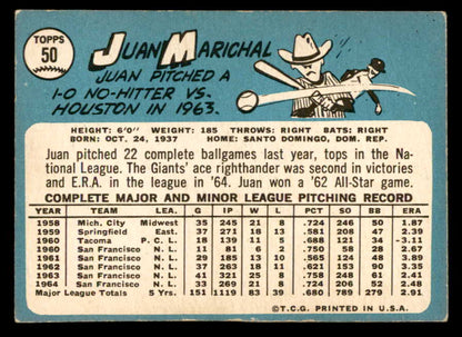 1965 Topps Baseball #050 Juan Marichal Giants VG-EX 562941