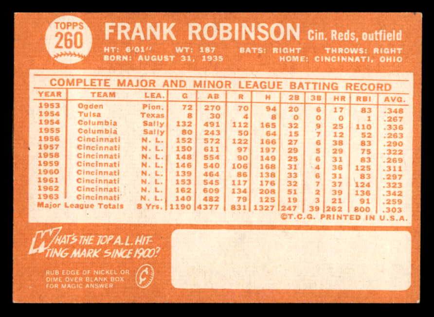 1964 Topps Baseball #260 Frank Robinson Reds EX-MT 562945