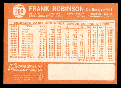 1964 Topps Baseball #260 Frank Robinson Reds EX-MT 562945