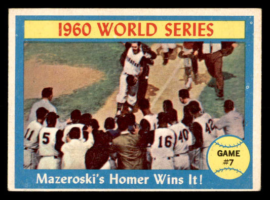 1961 Topps Baseball #312 World Series Game 7 Bill Mazeroski VG-EX 562953