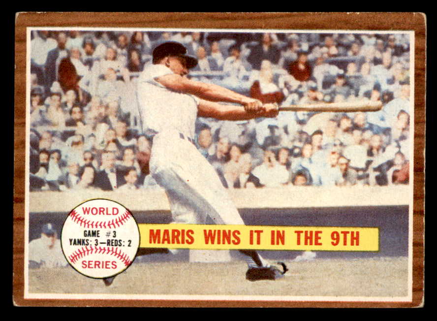 1962 Topps Baseball #234 World Series Game 3 Roger Maris VG-EX 562956