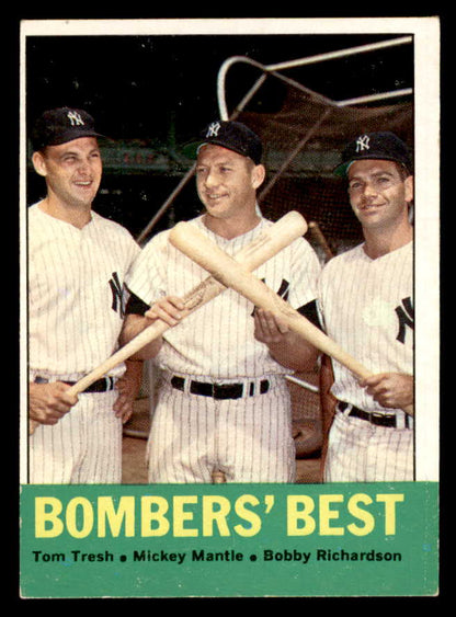 1963 Topps Baseball #173 Mickey Mantle Bobby Richardson EX-MT 562962