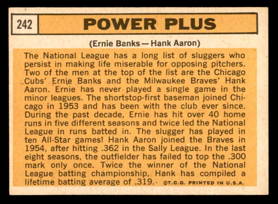 1963 Topps Baseball #242 Hank Aaron Ernie Banks EX-MT 562966