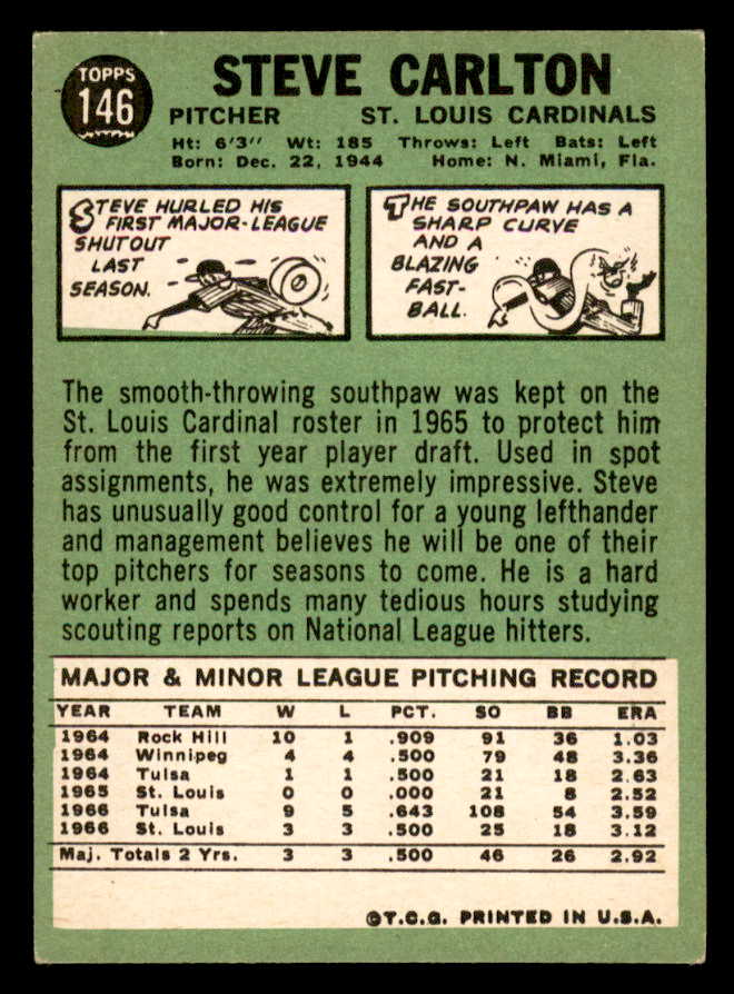 1967 Topps Baseball #146 Steve Carlton Cardinals EX-MT 562989
