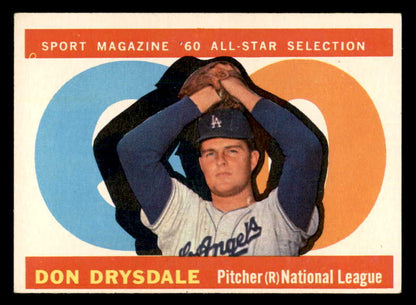 1960 Topps Baseball #570 Don Drysdale A.S. Dodgers EX 563001