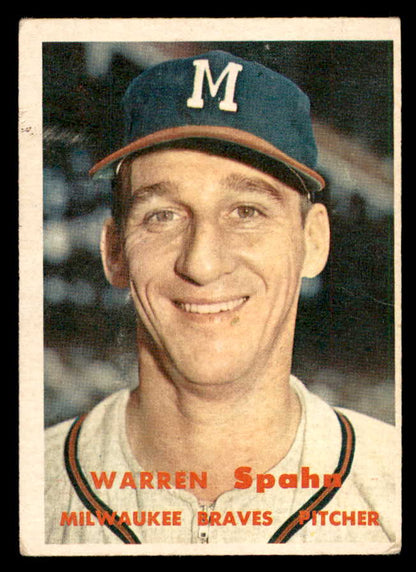 1957 Topps Baseball #090 Warren Spahn Braves VG 563039
