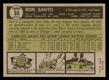 1961 Topps Baseball #035 Ron Santo Cubs VG-EX 563041