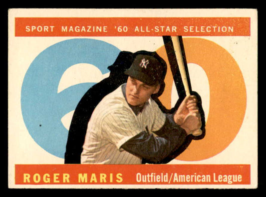 1960 Topps Baseball #565 Roger Maris A.S. Yankees VG-EX 563053