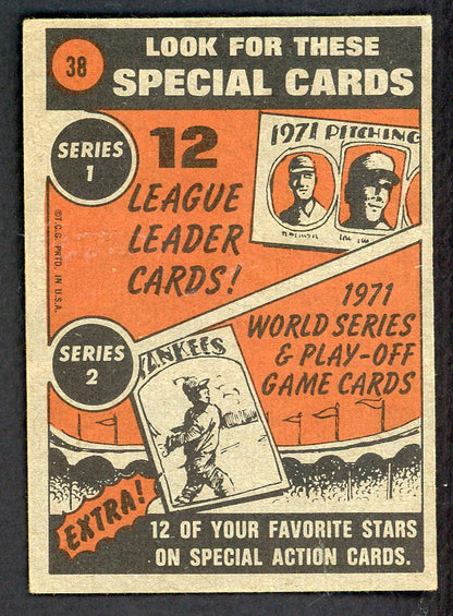 1972 Topps Baseball #038 Carl Yastrzemski IA Red Sox EX 563075