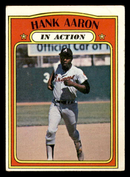 1972 Topps Baseball #300 Hank Aaron IA Braves VG-EX 563076