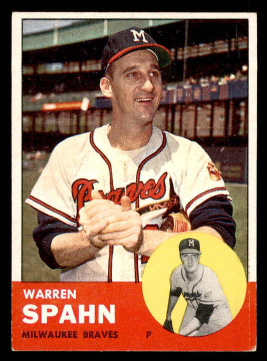 1963 Topps Baseball #320 Warren Spahn Braves EX 563094
