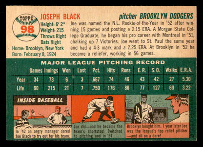 1954 Topps Baseball #098 Joe Black Dodgers EX-MT 563101