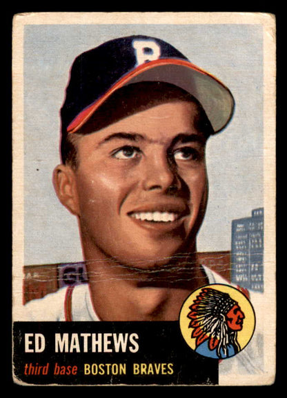 1953 Topps Baseball #037 Eddie Mathews Braves Fair 563102