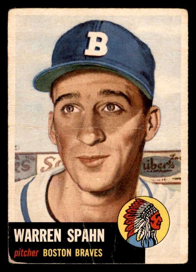 1953 Topps Baseball #147 Warren Spahn Braves FR-GD 563107