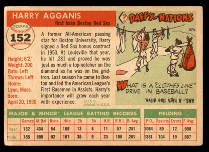 1955 Topps Baseball #152 Harry Agganis Red Sox VG 563111