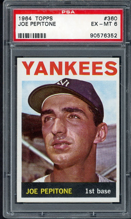 1964 Topps Baseball #360 Joe Pepitone Yankees PSA 6 EX-MT 563129