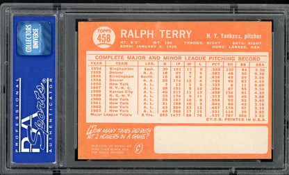 1964 Topps Baseball #458 Ralph Terry Yankees PSA 8 NM/MT 563131