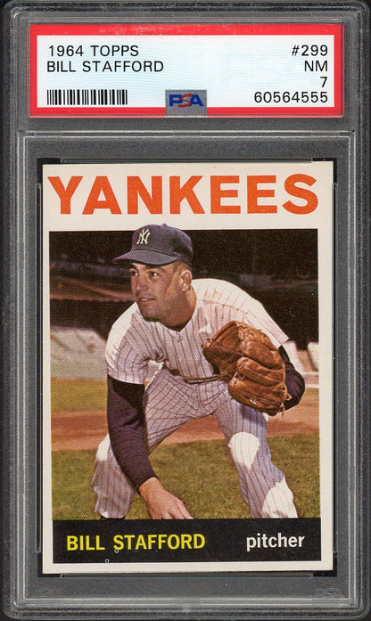 1964 Topps Baseball #299 Bill Stafford Yankees PSA 7 NM 563133