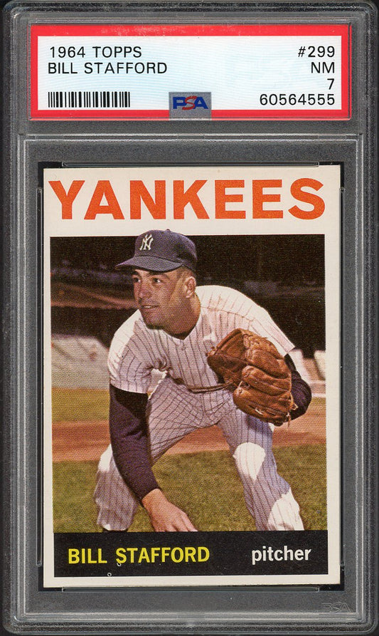 1964 Topps Baseball #299 Bill Stafford Yankees PSA 7 NM 563133
