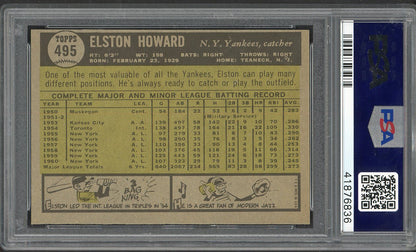 1961 Topps Baseball #495 Elston Howard Yankees PSA 7 NM 563136