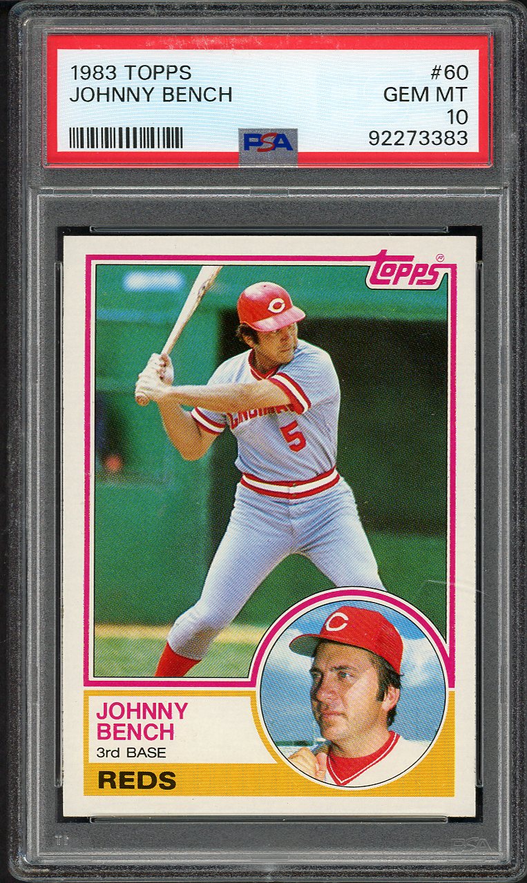 1983 Topps # 60 Johnny Bench Reds PSA 10 GEM MINT 563137